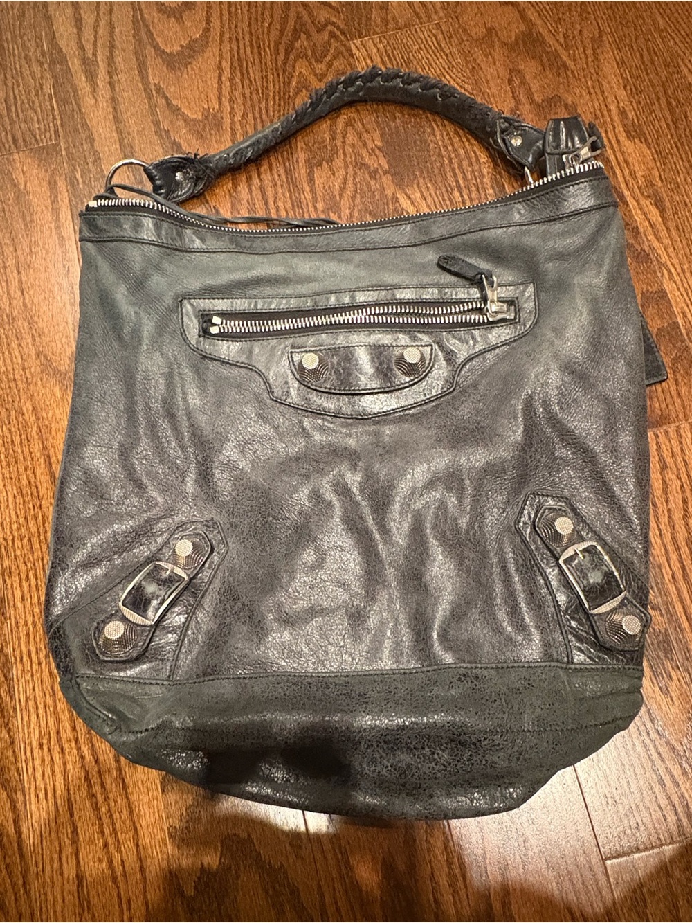 Balenciaga Hobo Bag – Black Distressed Leather | Authentic | Well Loved